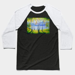 Birch trees by the river Baseball T-Shirt